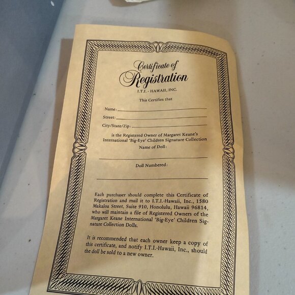 NIB Margaret Keane Big Eye Children Collector's Doll 1983 Bonnie #233 - Picture 10 of 12